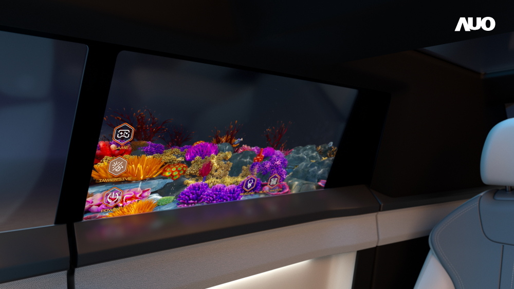 友达车用运算方案(In-vehicle Computing)驱动XR 互动智能窗(XR Interactive Window)不仅可以游玩虚拟扩增实境游戏，未来更可以从车内圈选座舱外有兴趣的目标，直接进行信息搜寻
